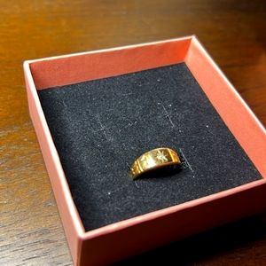 Antique (1896) Victorian 15k gold diamond ring